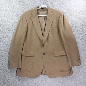 Mens 44 Botany 500 Blazer Camel Hair Tan Vintage Sport Coat Preppy 22x31